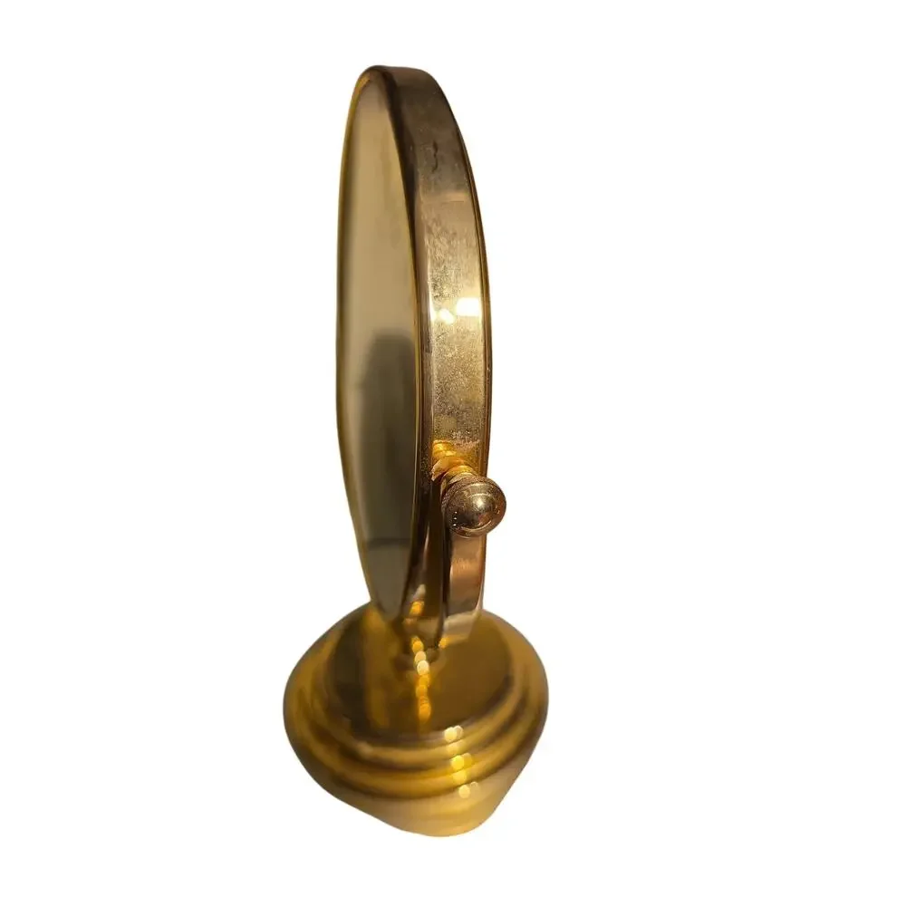Brass Base and Holding Chamber Makeup Mirror Double Side Magnifying